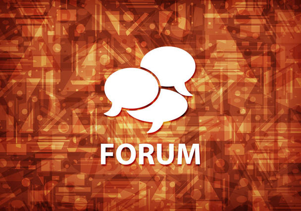 Forum (opmerkingen pictogram) geïsoleerd op bruine achtergrond abstracte illustratie - Foto, afbeelding