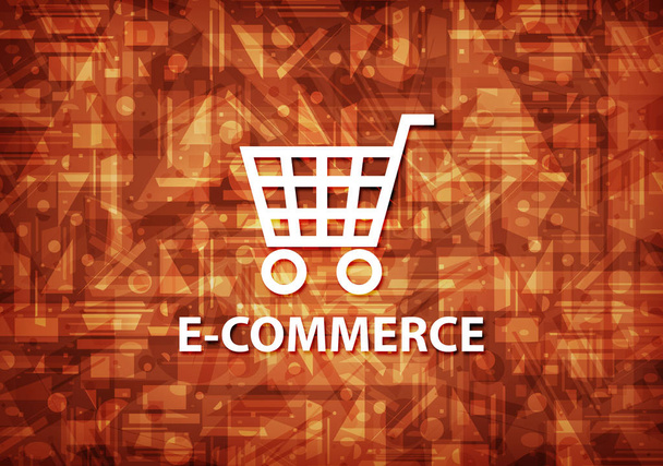 E-commerce isolated on brown background abstract illustration - Фото, изображение