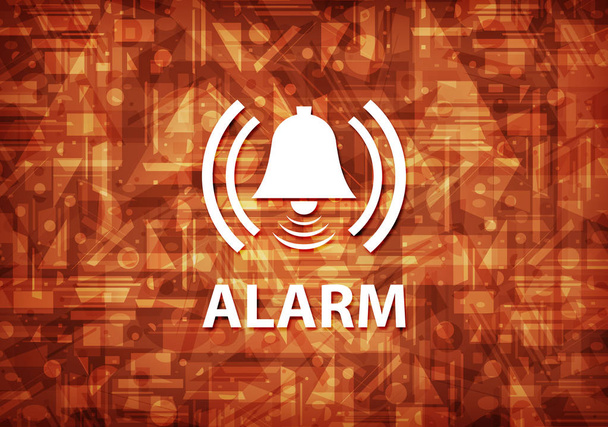 Üzerinde kahverengi zemin soyut illüstrasyon izole alarm (zil simgesini) - Fotoğraf, Görsel