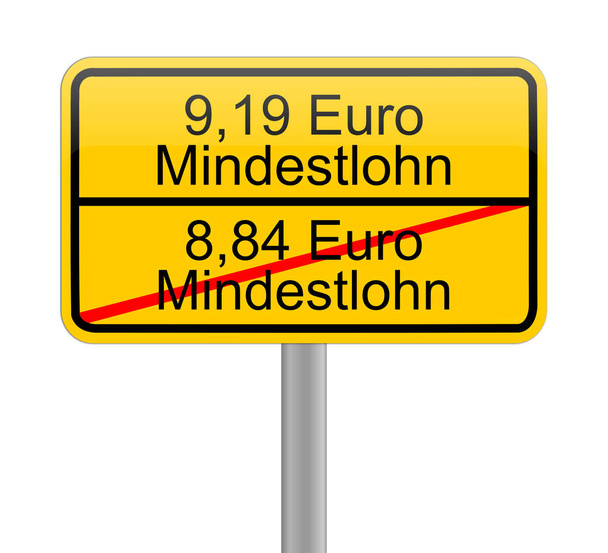 9,19 Euro salario mínimo - en alemán - ilustración
  - Foto, imagen
