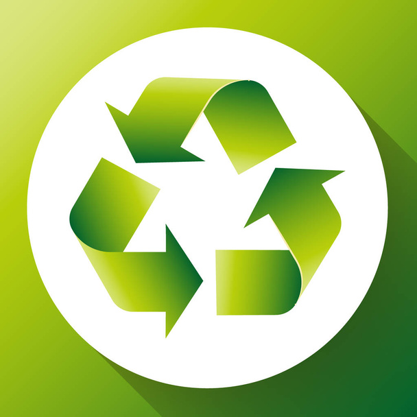 Zelené šipky koš eco symbol vektorové ilustrace izolované na bílém pozadí. Recyklovaného znamení. Cyklus recyklované ikona. Recyklované materiály symbol. Recyklovaný ikona. - Vektor, obrázek