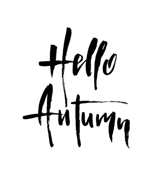 Hello Autumn brush lettering. - Vector, Image