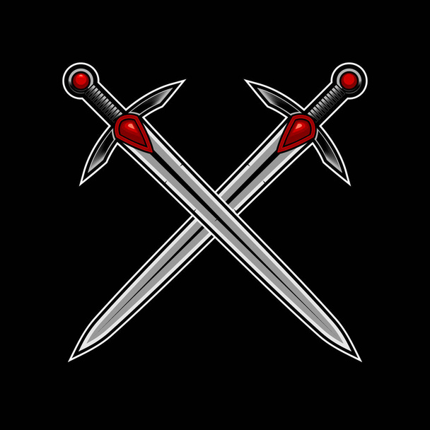 Rycerz krzyż miecz wektor ilustracja art - Wektor, obraz