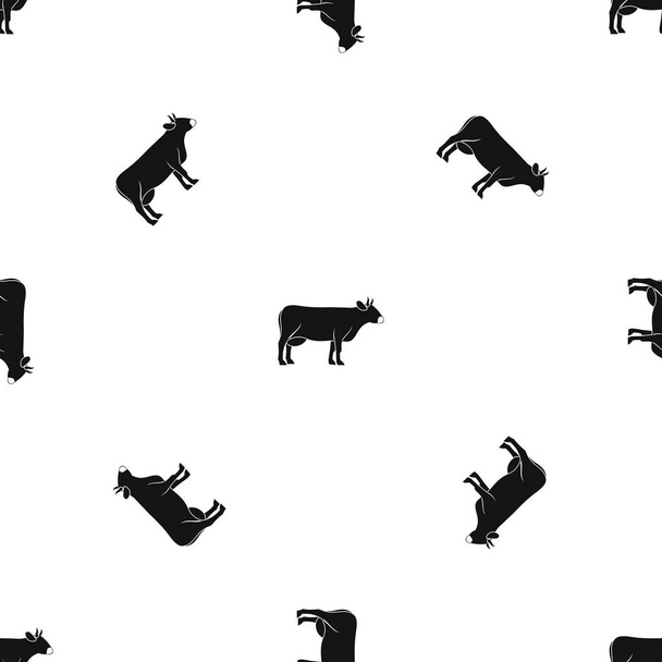 Cow pattern seamless black - Vector, Image