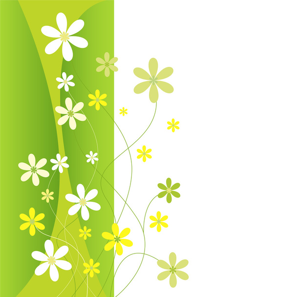 Green and yellow flowers - Vector, Image