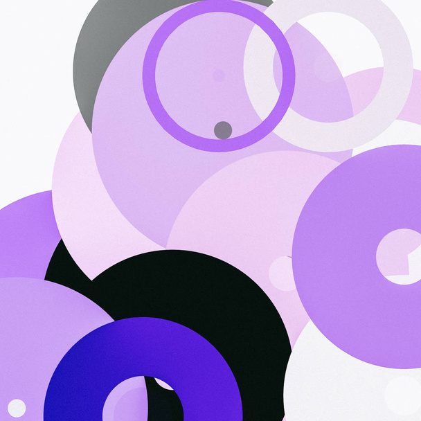 texturierte abstrakte minimalistische grau-violette Illustration mit Kreisen, die als Hintergrund nützlich sind - Foto, Bild