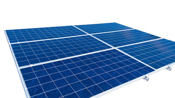 太陽電池パネルは、白い背景で隔離。太陽エネルギーの概念  - 写真・画像