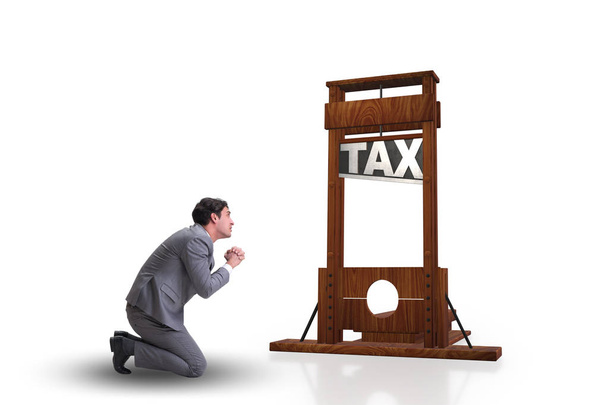 Empresario en concepto de negocio de altos impuestos pesados
 - Foto, imagen
