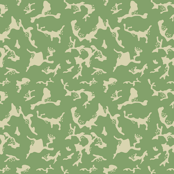 Verde Camouflage modello di sfondo. Stile classico di abbigliamento militare. Foresta mascheramento camo per la caccia. Struttura militare senza soluzione di continuità. Vettore
.  - Vettoriali, immagini