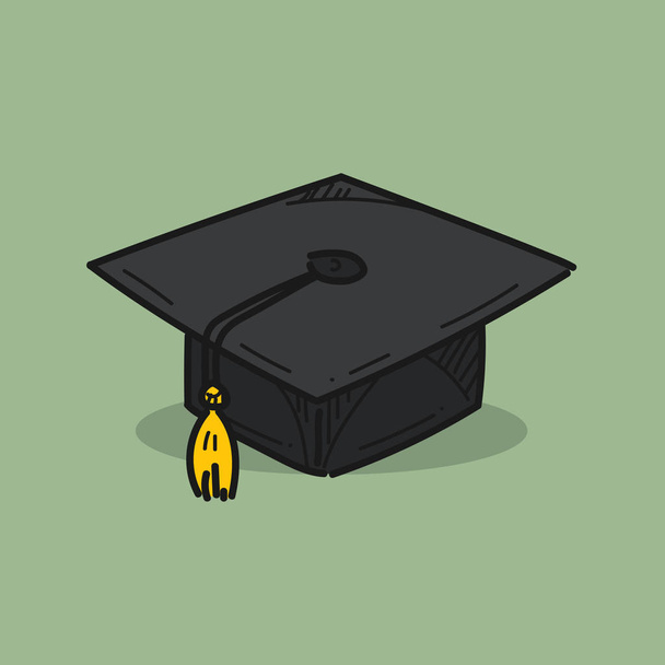 Illustration de chapeau de graduation sur fond de couleur
 - Vecteur, image