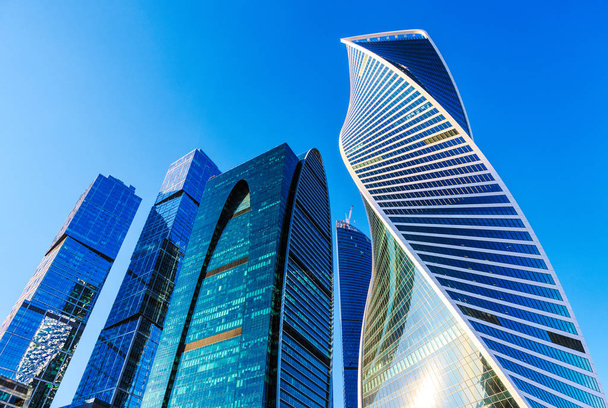 Москва-Сити - вид на небоскребы Московского международного делового центра. - Фото, изображение