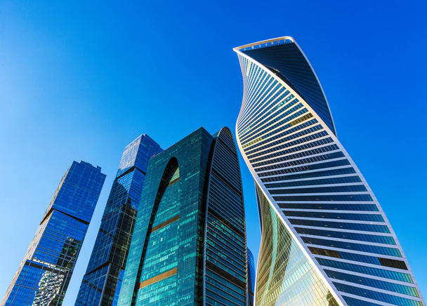 Москва-Сити - вид на небоскребы Московского международного делового центра. - Фото, изображение