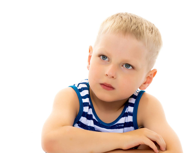 Portrait of little boy close-up, isolated. - Photo, Image