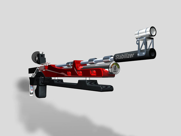fucile ad aria compressa su sfondo neutro, rendering 3D
 - Foto, immagini