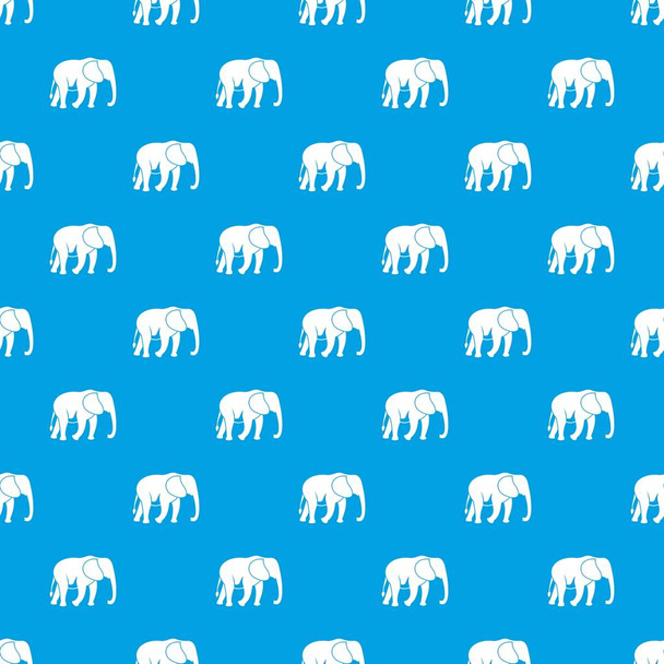 Wild elephant pattern seamless blue - Vector, afbeelding