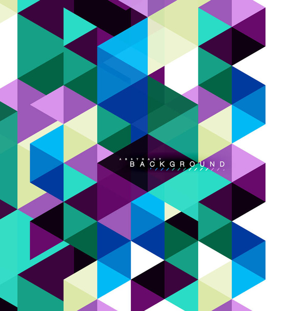 Multicolored triangles abstract background, mosaic tiles concept - Vector, Image