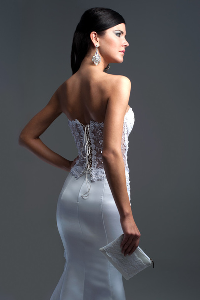 luxe bride in form-fitting dress, catalog photo - Fotografie, Obrázek
