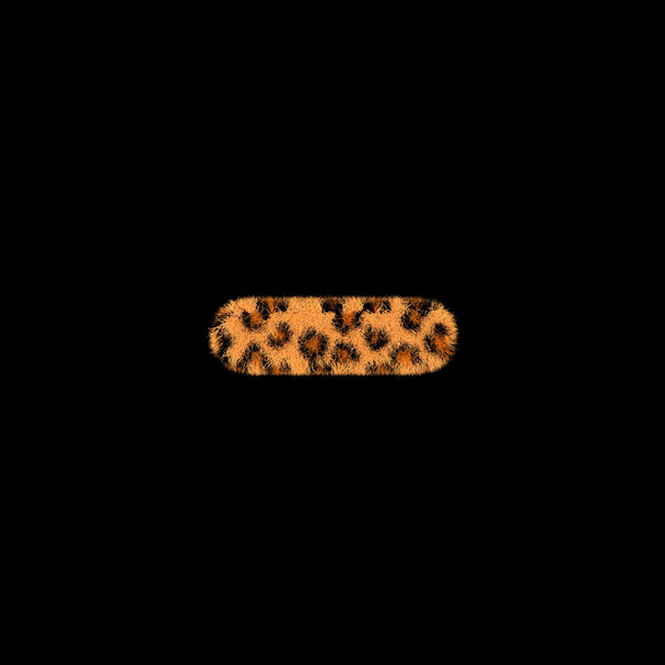 Illustration 3D Rendering Creative Illustration Leopard Print Furry Symbol Minus - Photo, Image