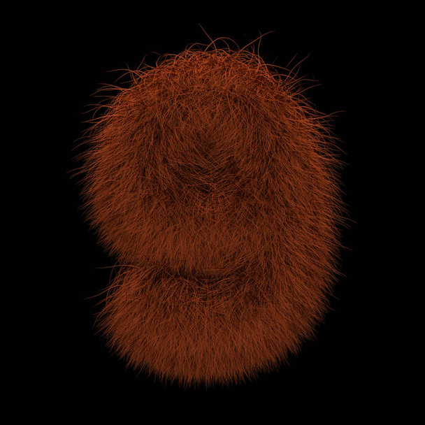図 3 d レンダリング クリエイティブ イラスト ジンジャー オランウータン毛皮で覆われた数 9 - 写真・画像
