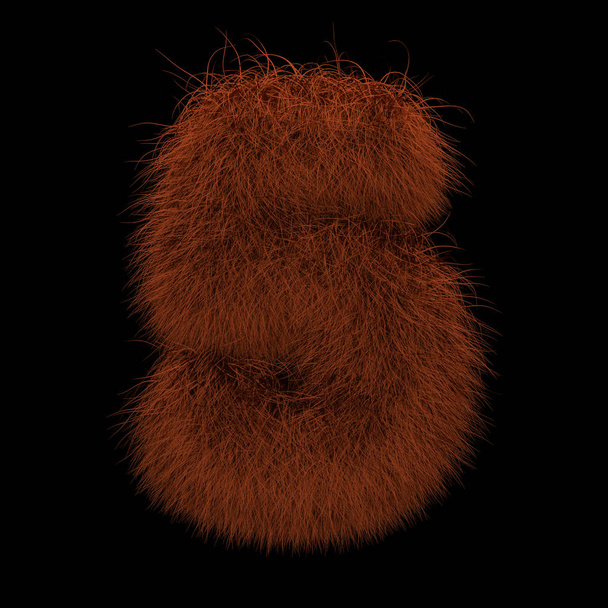 図 3 d レンダリング クリエイティブ イラスト ジンジャー オランウータン毛皮で覆われた数 5 - 写真・画像