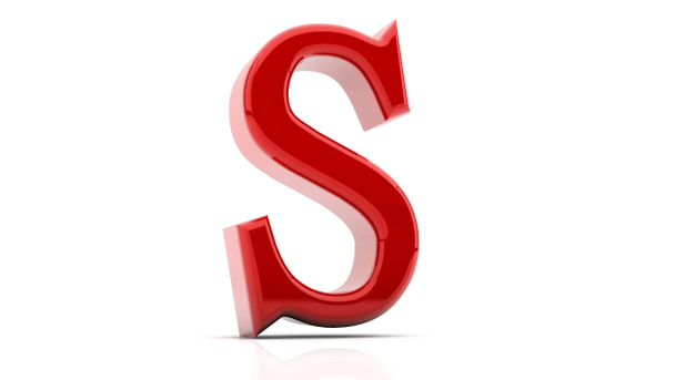 3d rendering of the letter S - Φωτογραφία, εικόνα