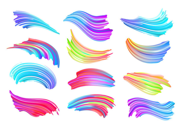 Set of colorful brush strokes. Modern design element. Vector illustration - Vettoriali, immagini
