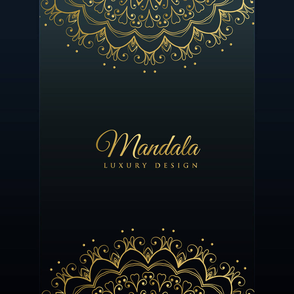 dark background with golden mandala decoration - Vecteur, image