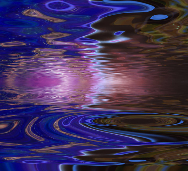 水表面の反射。背景にカラフルなモダンなイラスト - 写真・画像