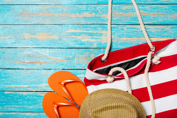 Summer holiday background with beach items - Fotografie, Obrázek