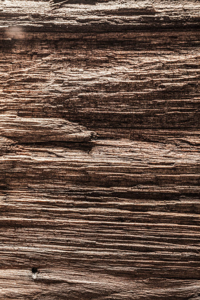 Vintage brown messy wooden texture vertical view. - Photo, Image