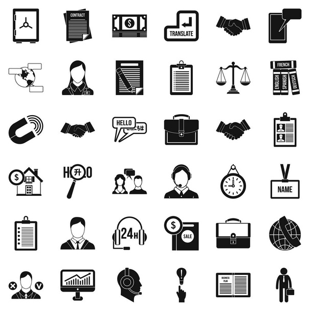 Important discussion icons set, simple style - Vector, Imagen