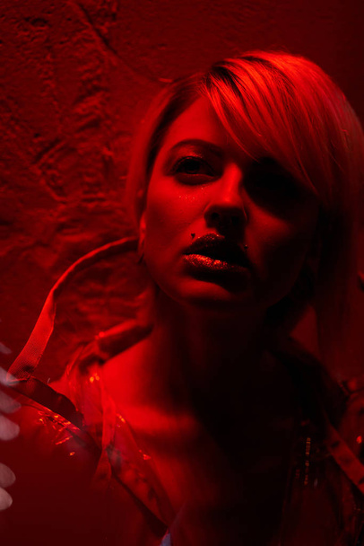 sensual young blond woman posing at night - Valokuva, kuva