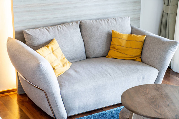 Pillow on sofa decoration interior in living room - Фото, изображение