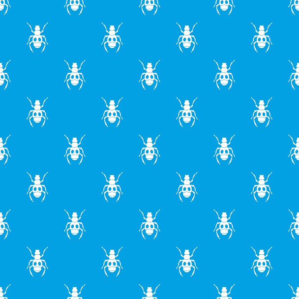 Beetle insect pattern seamless blue - Vector, afbeelding