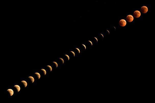 Collage de eclipse de luna llena
 - Foto, imagen