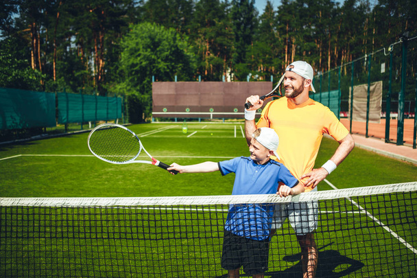 Pleased man and child during game - Foto, Imagem