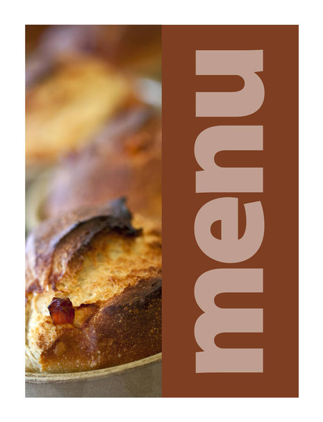 Rustic bread on a model for a restaurant menu - Foto, imagen