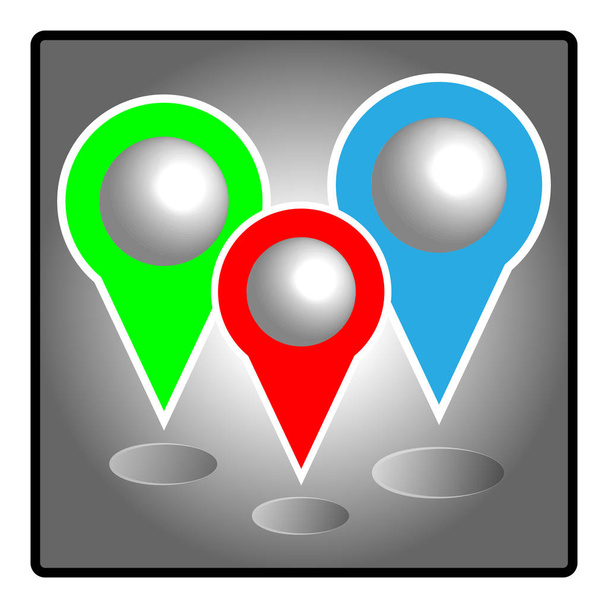 Map pin icon . Gps concept. infographic. Vector illustration. - Vector, Image