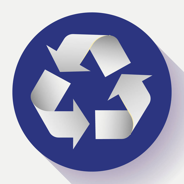 flechas blancas reciclar eco símbolo vector ilustración aislada sobre fondo blanco. Signo reciclado. Icono de ciclo reciclado. Símbolo de materiales reciclados. Icono reciclado
. - Vector, imagen
