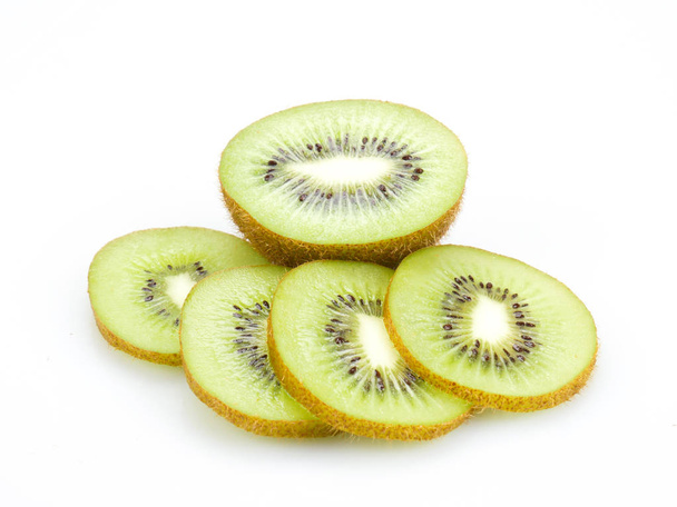 Slices kiwi fruit isolated on white background - Fotó, kép