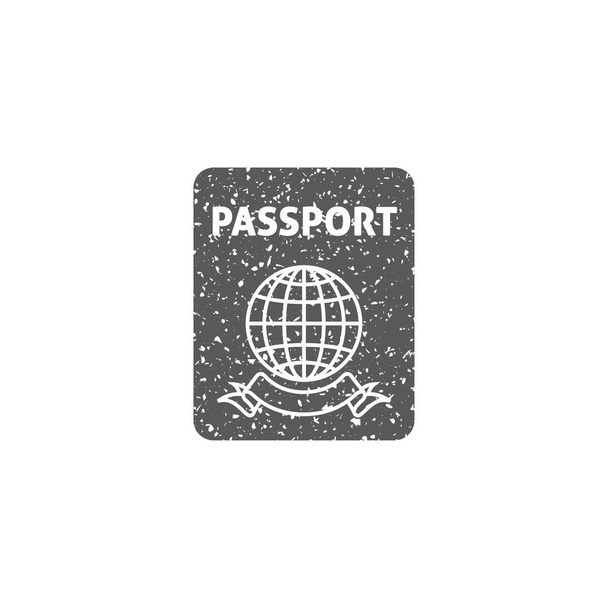 白い背景で隔離のパスポート アイコン - ベクター画像