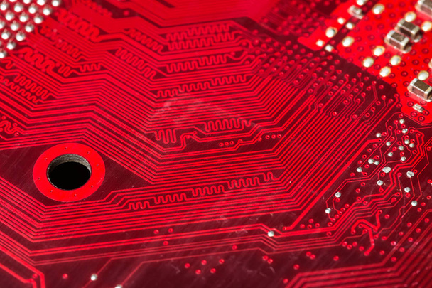red computer chip close up  - Photo, image