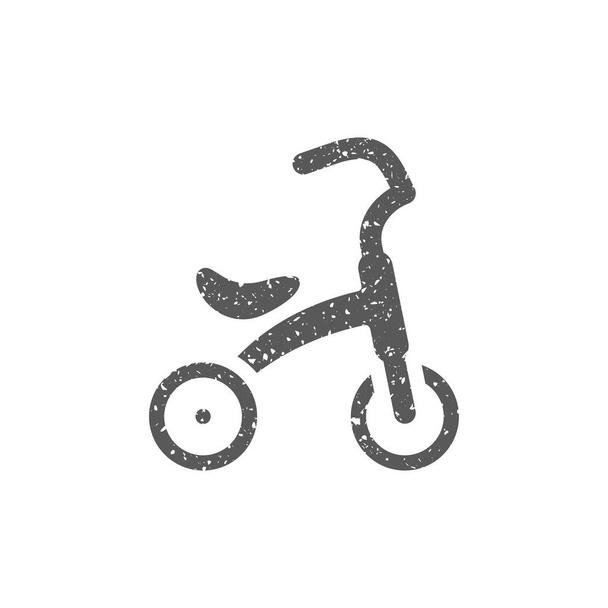 Icône tricycle enfant en texture grunge isolée sur fond blanc
 - Vecteur, image