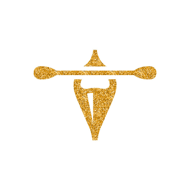 Kano symbool in goud glitter textuur. Vectorillustratie. - Vector, afbeelding