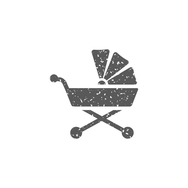 Icono de ropa de bebé en textura grunge aislada sobre fondo blanco
 - Vector, Imagen