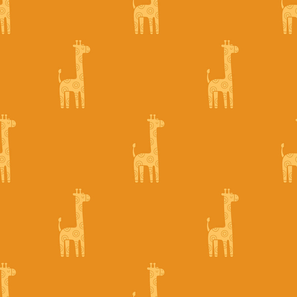 Lovely childish seamless vector pattern with giraffes in Scandinavian style - Διάνυσμα, εικόνα