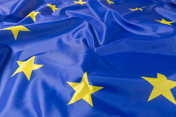 European Union EU Flag, close up - Foto, afbeelding