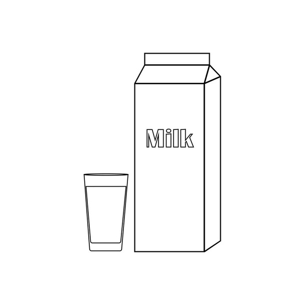 Pacchetto del cartone del latte sullo sfondo bianco. Illustrazione vettoriale
 - Vettoriali, immagini
