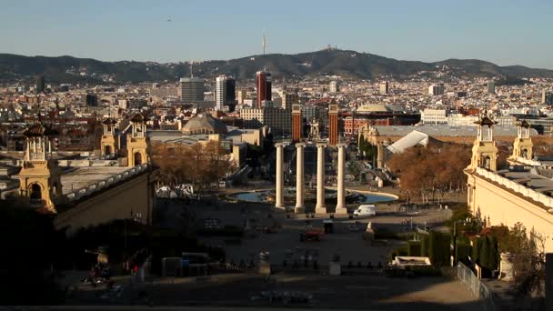 Barcelona view - oude en beroemde historische stad in Catalonië, Spanje.  - Video