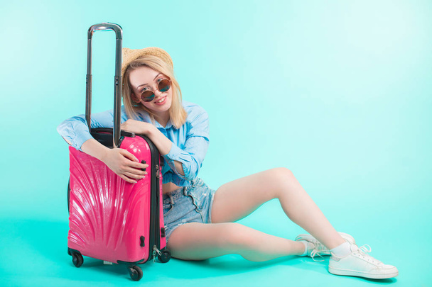 traveling for leisure. pretty girl in fashion clothes going to new places - Photo, Image